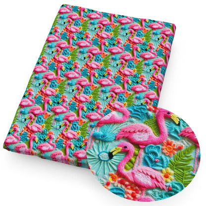 Imitation Embroidery Like-3D Ocean Series Cotton By The Meter Flamingo Fabrics For Sewing Cloth Dress DIY Craft Home Textile