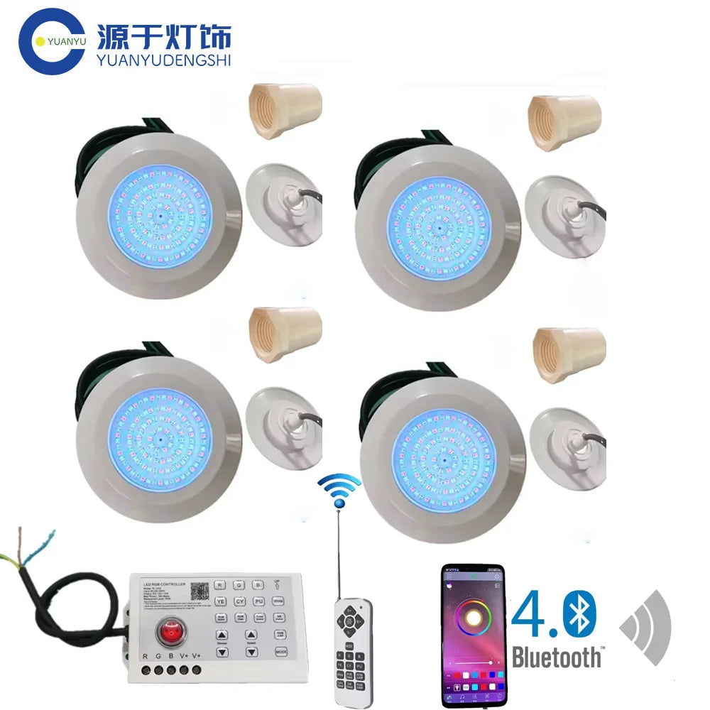 12W DC12V RGB LED Pool Light Bluetooth APP Control Outdoor/Indoor Underwater Light Fountain Landscape Lamp Piscina Luz Spotlight