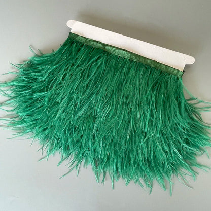 Ostrich Feathers Trim 10 Meter 13-18 CM Feather Plumes Ribbon Selvage For DIY Wedding Dress Decoration Crafts Accessories