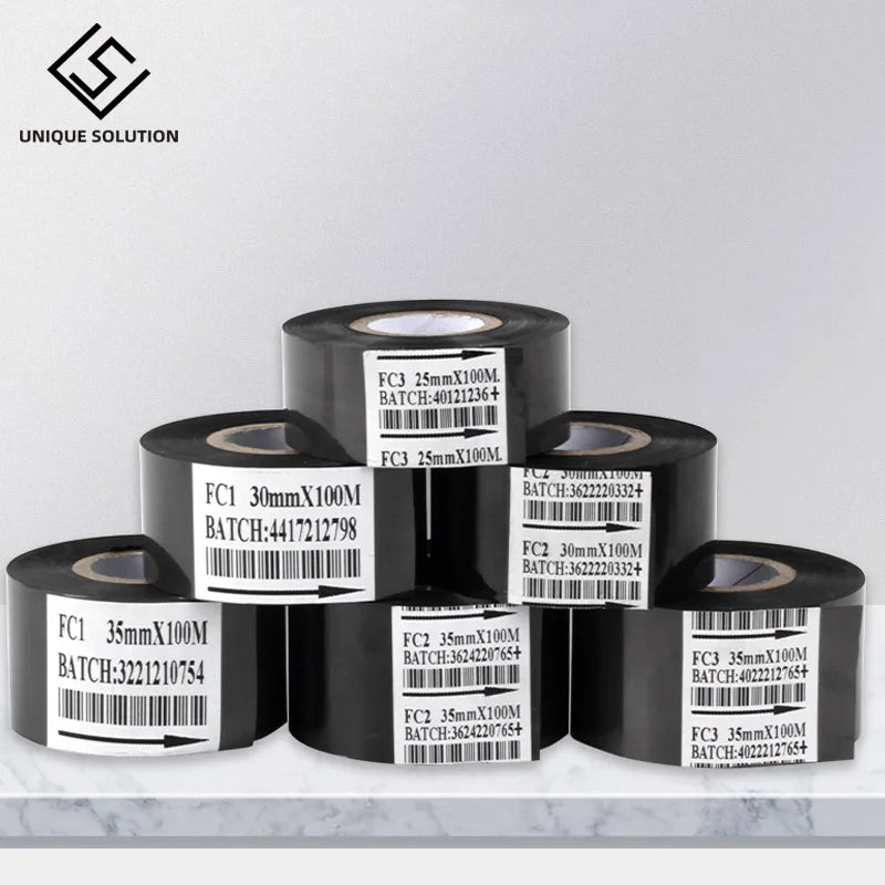 Thermal Ribbon Of Ribbon Printing Machine 30*100m Date Code Printer Accessory Black 25mm 30mm 35mm Width For DY-8 HP-241B