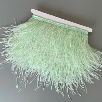 Ostrich Feathers Trim 10 Meter 13-18 CM Feather Plumes Ribbon Selvage For DIY Wedding Dress Decoration Crafts Accessories
