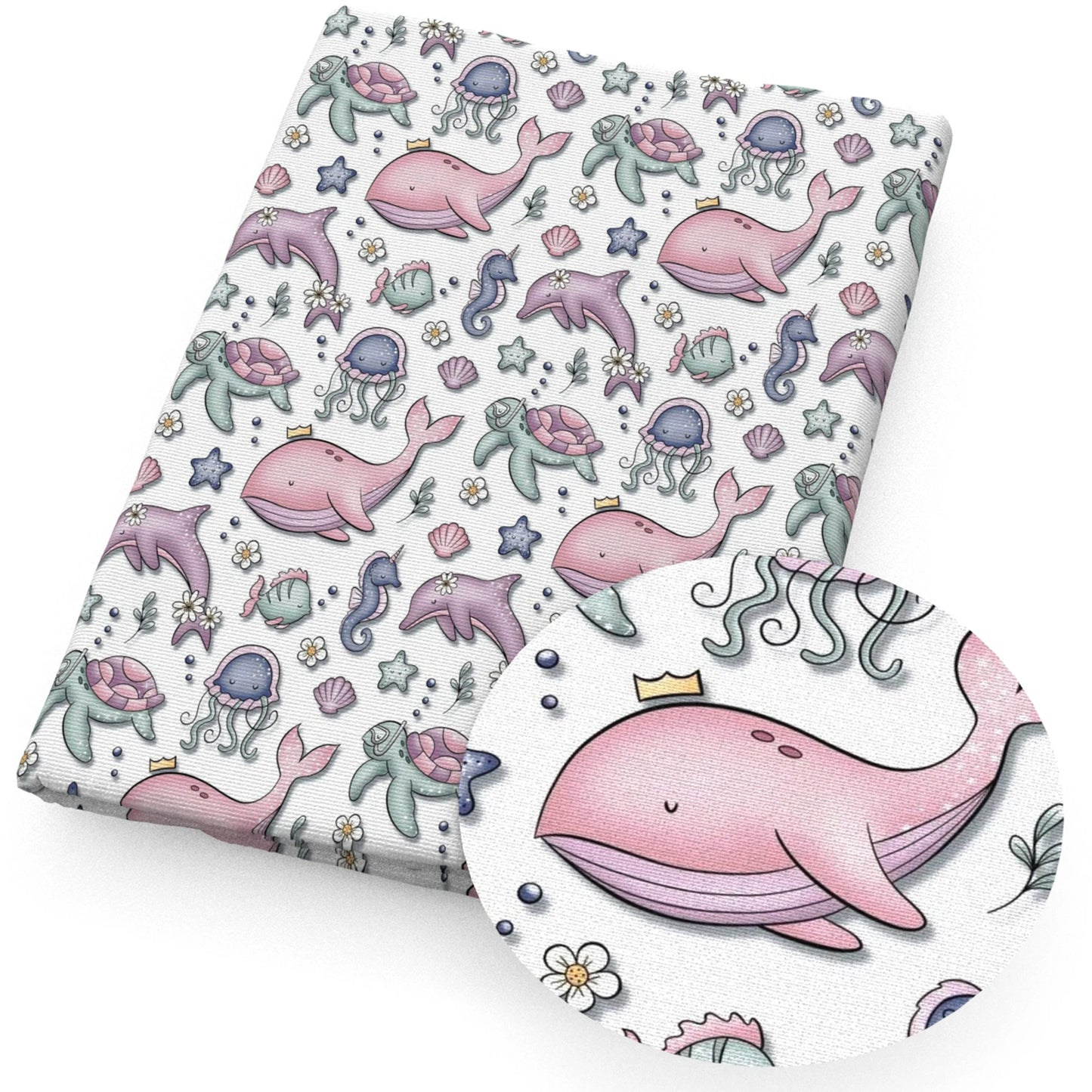 Imitation Embroidery Like-3D Ocean Series Cotton By The Meter Flamingo Fabrics For Sewing Cloth Dress DIY Craft Home Textile