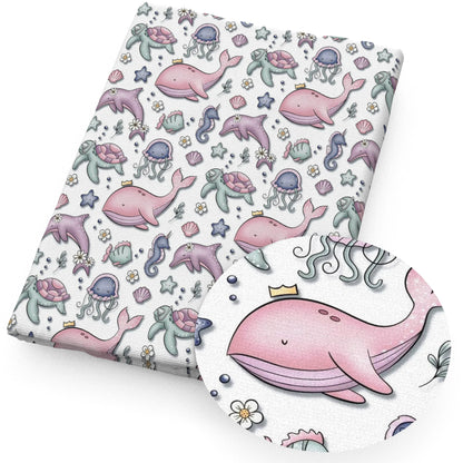 Imitation Embroidery Like-3D Ocean Series Cotton By The Meter Flamingo Fabrics For Sewing Cloth Dress DIY Craft Home Textile