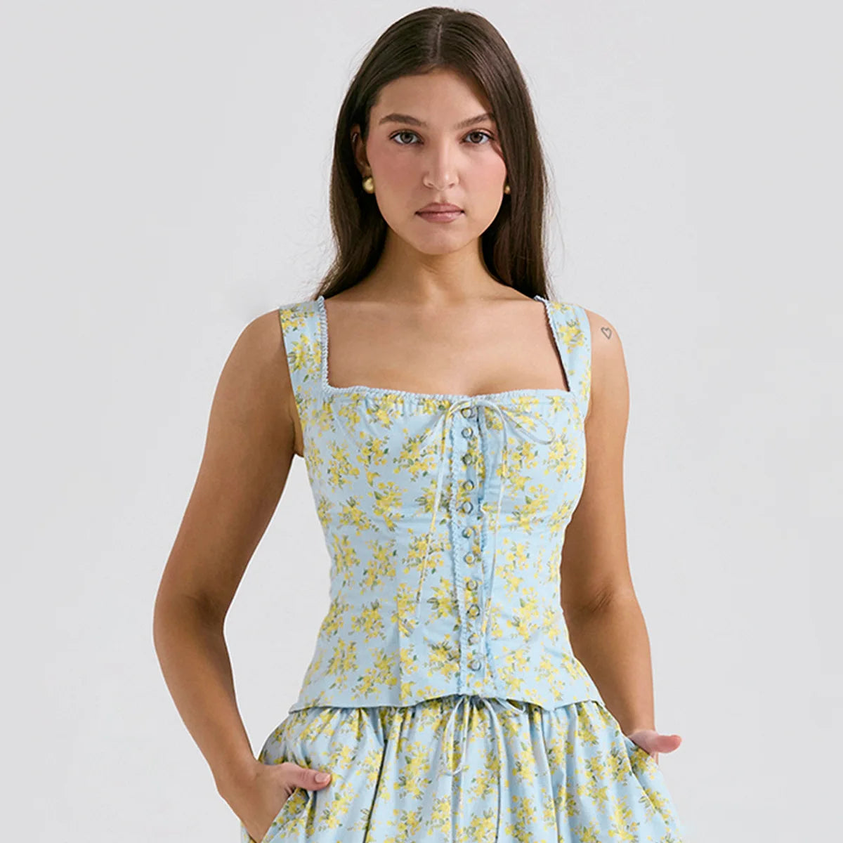 Suninheart Summer Elegant and Beautiful Women Dresss  2024 Floral Print 2 Piece Dress Set Casual Party Holiday Dress Sets
