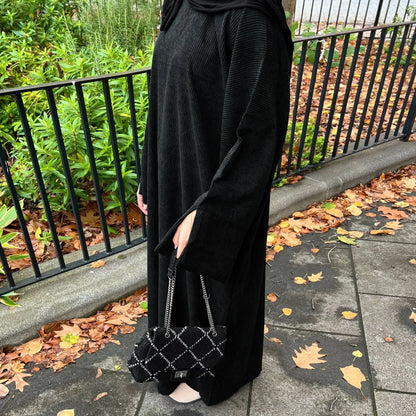 Women Casual Loose Abaya for Women Dubai Abayas Fashion Solid Muslim Dress Temperament Kaftan Robe Femme Vintage Maxi Vestidos