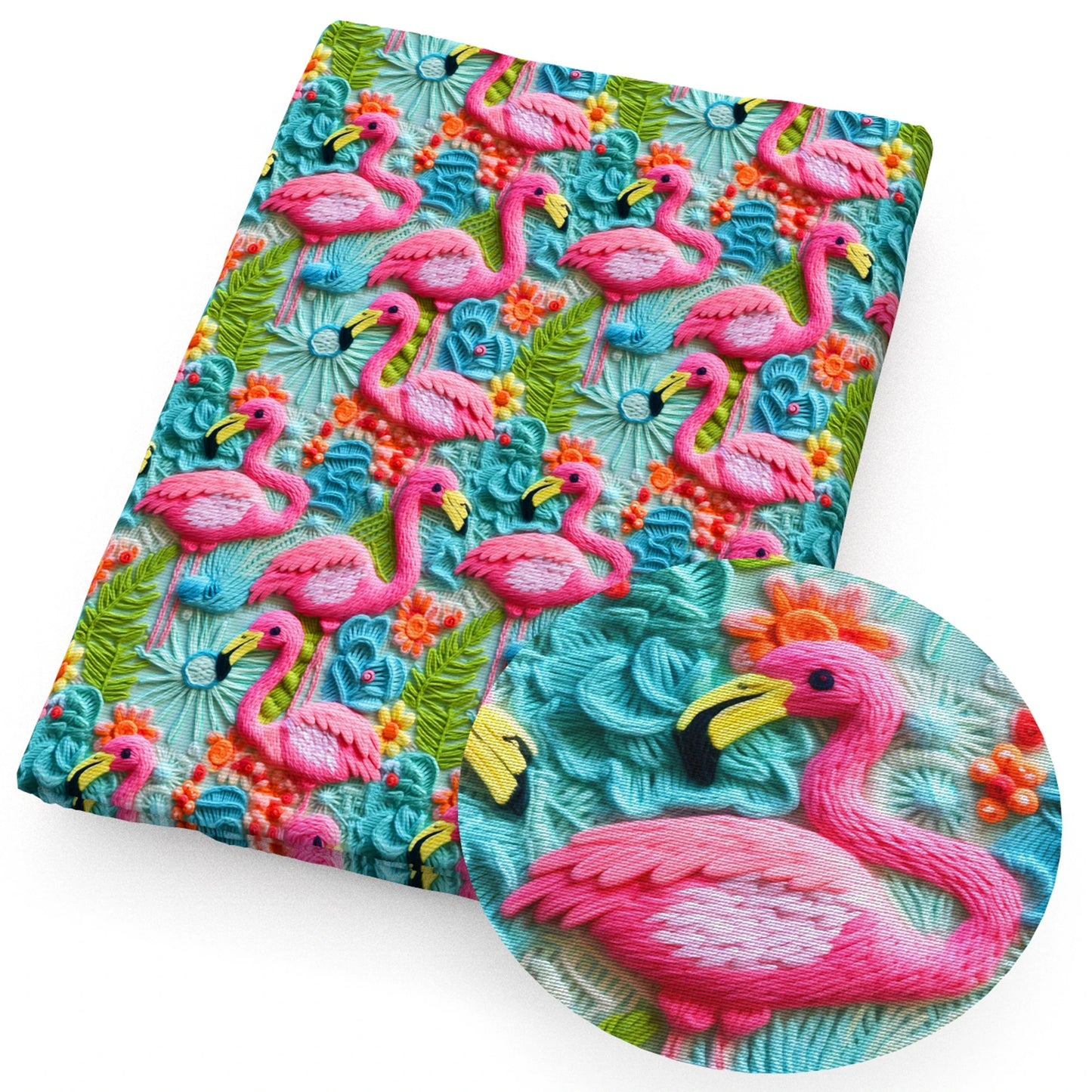 Imitation Embroidery Like-3D Ocean Series Cotton By The Meter Flamingo Fabrics For Sewing Cloth Dress DIY Craft Home Textile