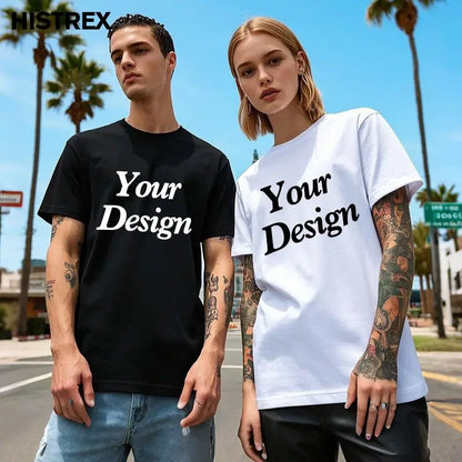 Custom T-shirt Print 100% Cotton Tee Men Women Customized T-shirt Diy Your Own Design Photo Text Unisex Tops Personalized Gift
