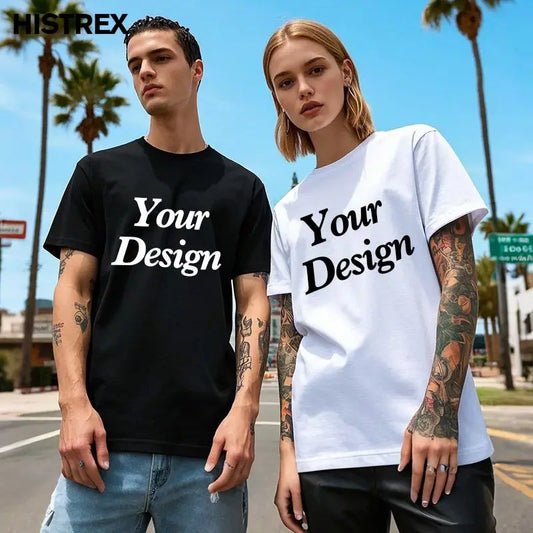 Custom T-shirt Print 100% Cotton Tee Men Women Customized T-shirt Diy Your Own Design Photo Text Unisex Tops Personalized Gift
