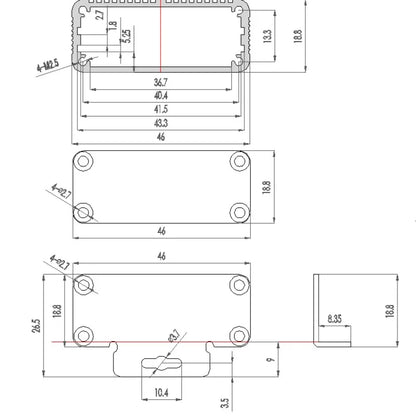 Aluminum Enclosure waterproof 80x55x30mm Case PCB DIY Instrument Electronic Project Protective Box Alloy Components Made PCB