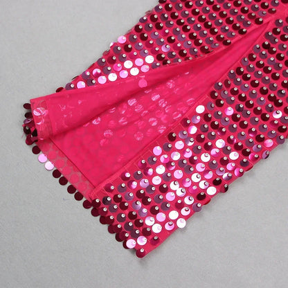 High quality sequin luxury suspender women girl dress, banquet annual party meeting dresses skirt Strap Sleeveless Skinny Shiny