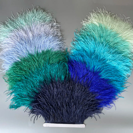 Ostrich Feathers Trim 10 Meter 13-18 CM Feather Plumes Ribbon Selvage For DIY Wedding Dress Decoration Crafts Accessories