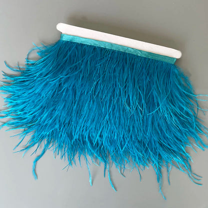 Ostrich Feathers Trim 10 Meter 13-18 CM Feather Plumes Ribbon Selvage For DIY Wedding Dress Decoration Crafts Accessories