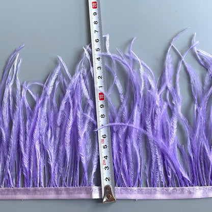 Ostrich Feathers Trim 10 Meter 13-18 CM Feather Plumes Ribbon Selvage For DIY Wedding Dress Decoration Crafts Accessories