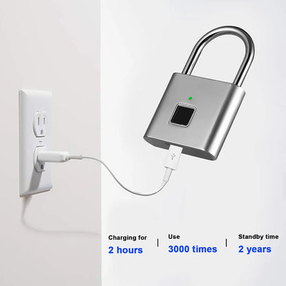Fingerprint Lock Keyless Waterproof Anti-Theft Smart Lock Fingerprint Padlock Zinc Alloy Intelligent Safety Electronic DoorLock