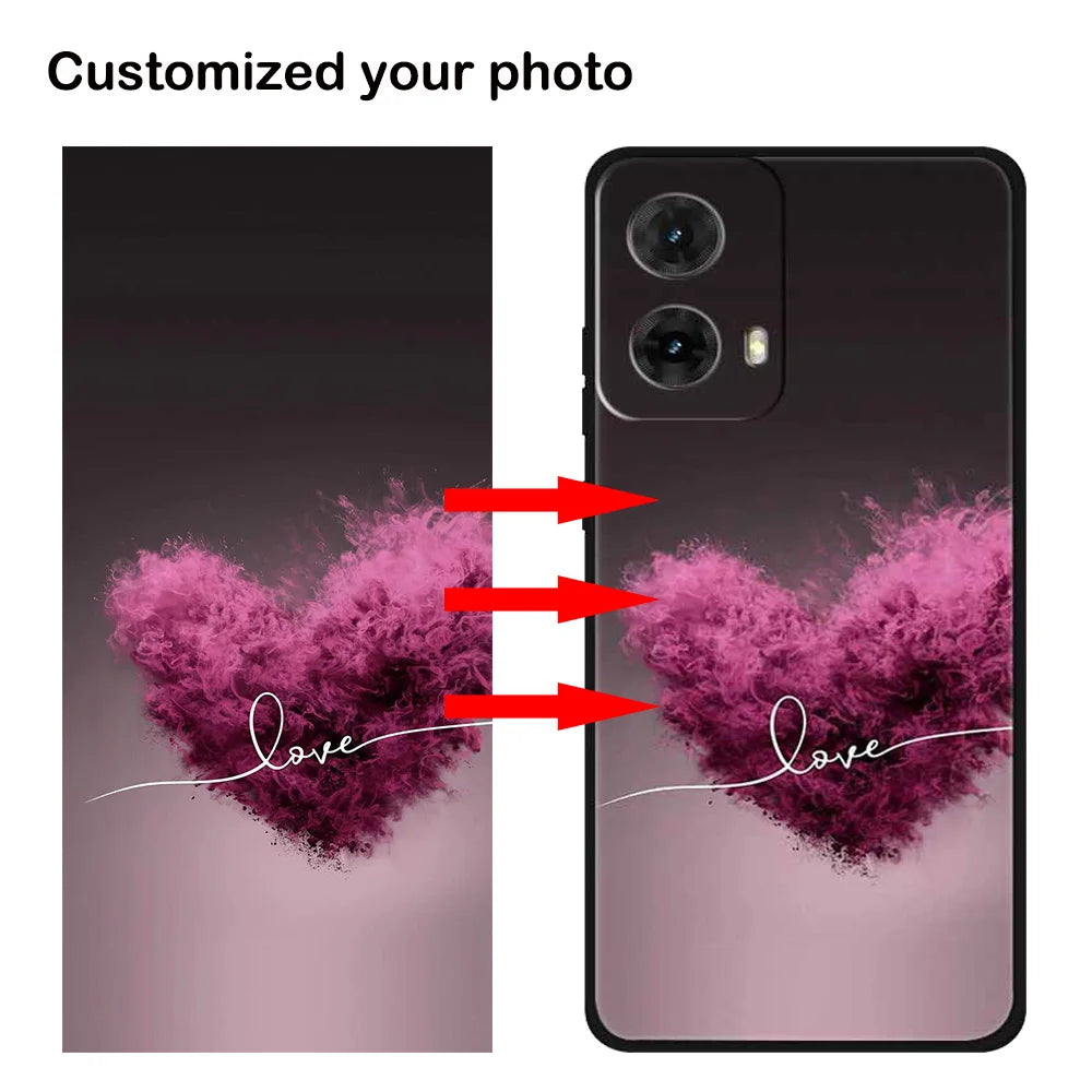 Customized DIY Photo Phone Cases For Motorola Moto G85 G55 S30 PRO G53 E13 G04 G STYLUS 5G 2024 Silicone Cover Image Logo Design