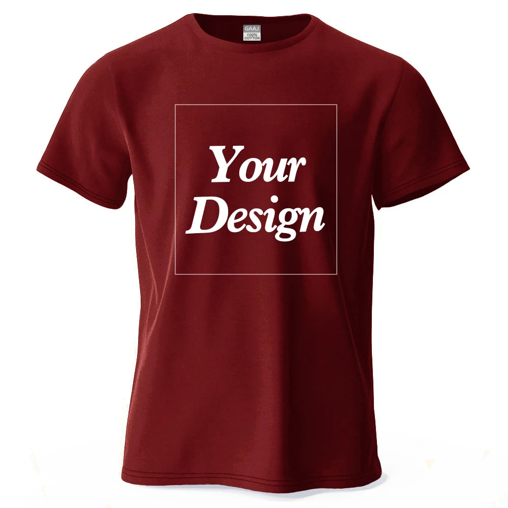 Custom T-shirt Print 100% Cotton Tee Men Women Customized T-shirt Diy Your Own Design Photo Text Unisex Tops Personalized Gift