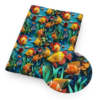 Imitation Embroidery Like-3D Ocean Series Cotton By The Meter Flamingo Fabrics For Sewing Cloth Dress DIY Craft Home Textile