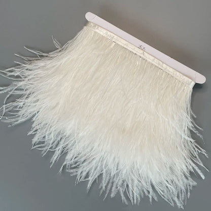 Ostrich Feathers Trim 10 Meter 13-18 CM Feather Plumes Ribbon Selvage For DIY Wedding Dress Decoration Crafts Accessories