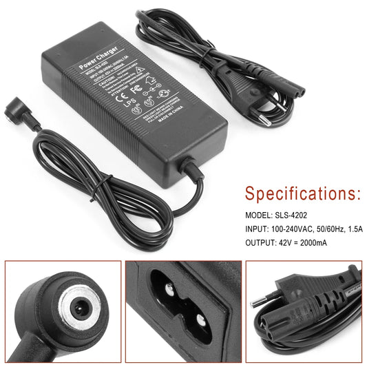 Battery Charger for Xiaomi Electric Scooter 4 Pro 4 E-Scooter Kickscooter 42V 2A Battery Chargering Power Replacement Accessorie