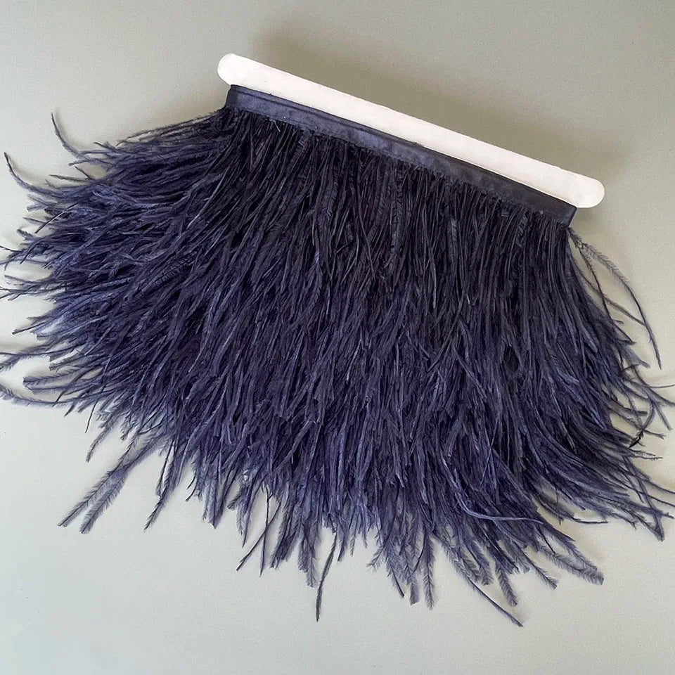 Ostrich Feathers Trim 10 Meter 13-18 CM Feather Plumes Ribbon Selvage For DIY Wedding Dress Decoration Crafts Accessories