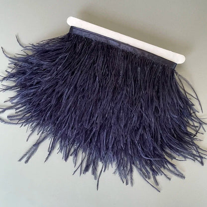 Ostrich Feathers Trim 10 Meter 13-18 CM Feather Plumes Ribbon Selvage For DIY Wedding Dress Decoration Crafts Accessories