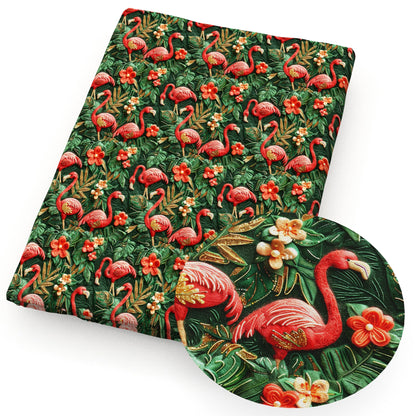 Imitation Embroidery Like-3D Ocean Series Cotton By The Meter Flamingo Fabrics For Sewing Cloth Dress DIY Craft Home Textile