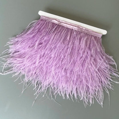 Ostrich Feathers Trim 10 Meter 13-18 CM Feather Plumes Ribbon Selvage For DIY Wedding Dress Decoration Crafts Accessories