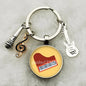 Musical Instrument Piano Guitar Electronic Organ Music Keychain Pendant Musical Note Keychain Keyring Music Glass Dome Jewelry