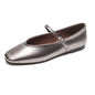 JOZHAMTA Size 34-43 Women Ballet Flats Shoes Soft Real Leather 2025  Silver Buckle Strap Casual Low Heels Wedding Dress Shoes