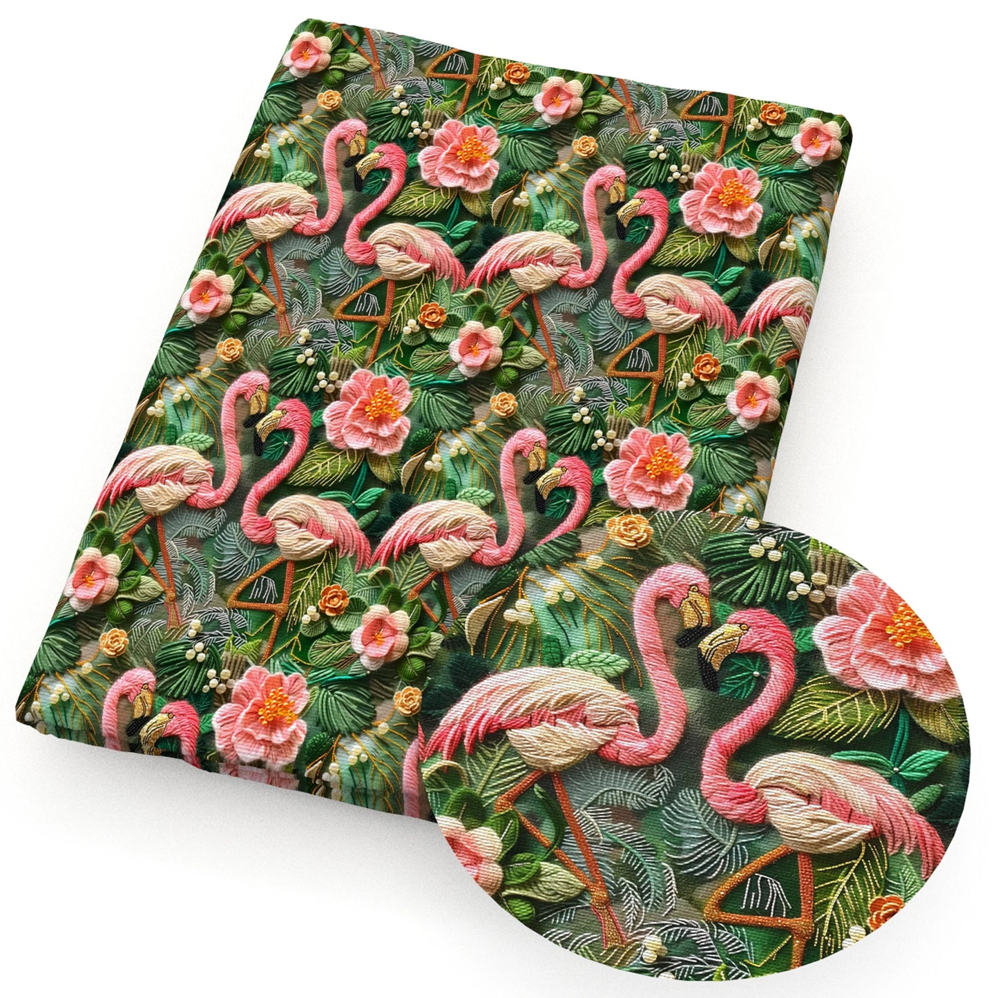 Imitation Embroidery Like-3D Ocean Series Cotton By The Meter Flamingo Fabrics For Sewing Cloth Dress DIY Craft Home Textile