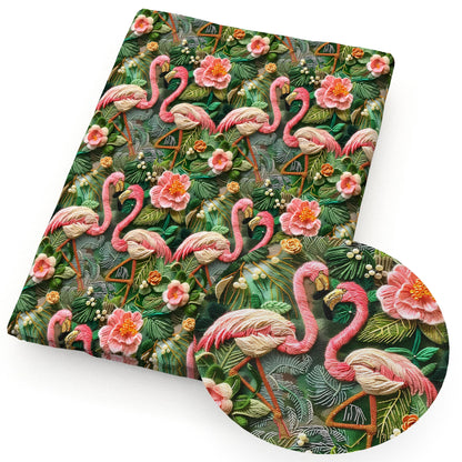 Imitation Embroidery Like-3D Ocean Series Cotton By The Meter Flamingo Fabrics For Sewing Cloth Dress DIY Craft Home Textile