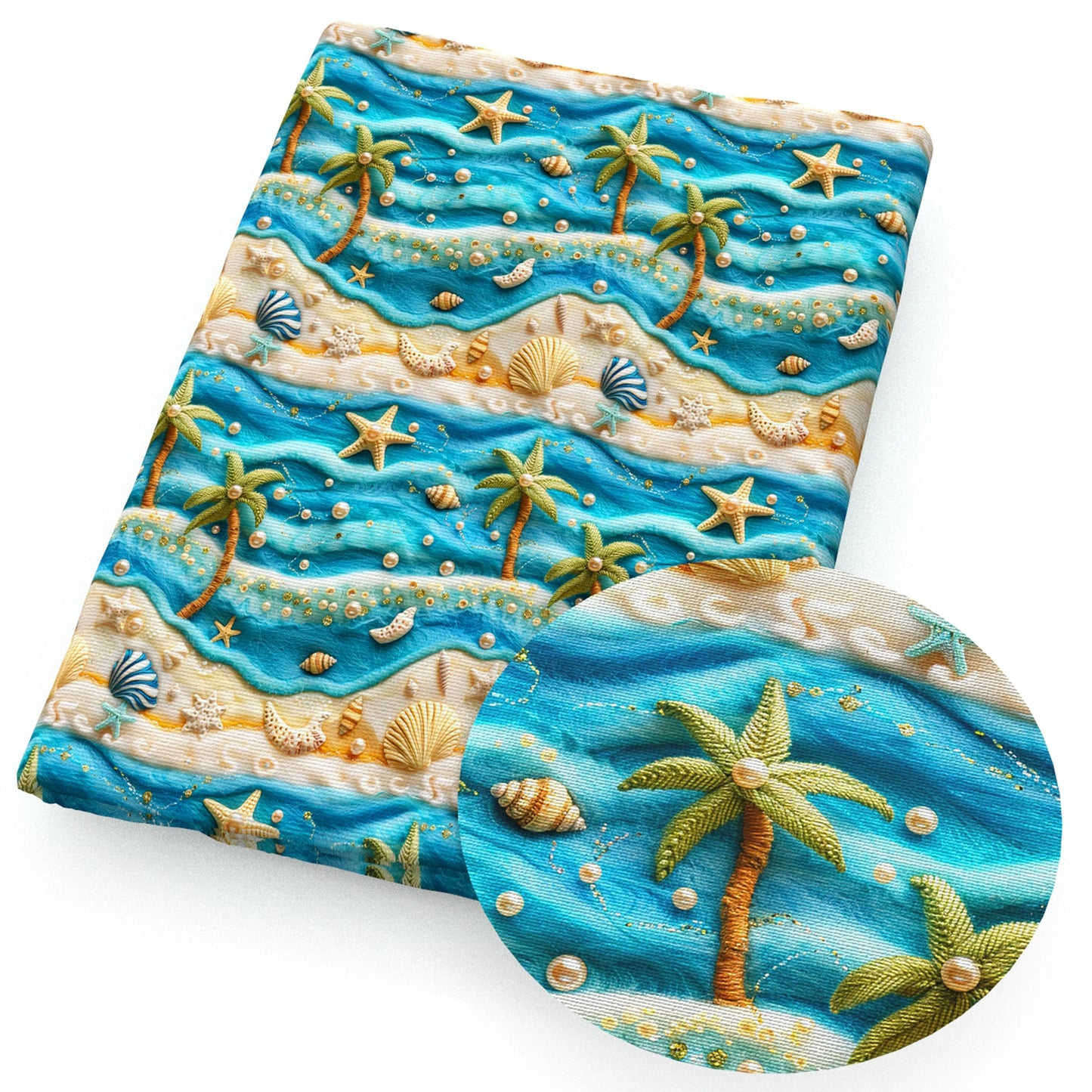 Imitation Embroidery Like-3D Ocean Series Cotton By The Meter Flamingo Fabrics For Sewing Cloth Dress DIY Craft Home Textile