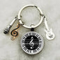 Musical Instrument Piano Guitar Electronic Organ Music Keychain Pendant Musical Note Keychain Keyring Music Glass Dome Jewelry