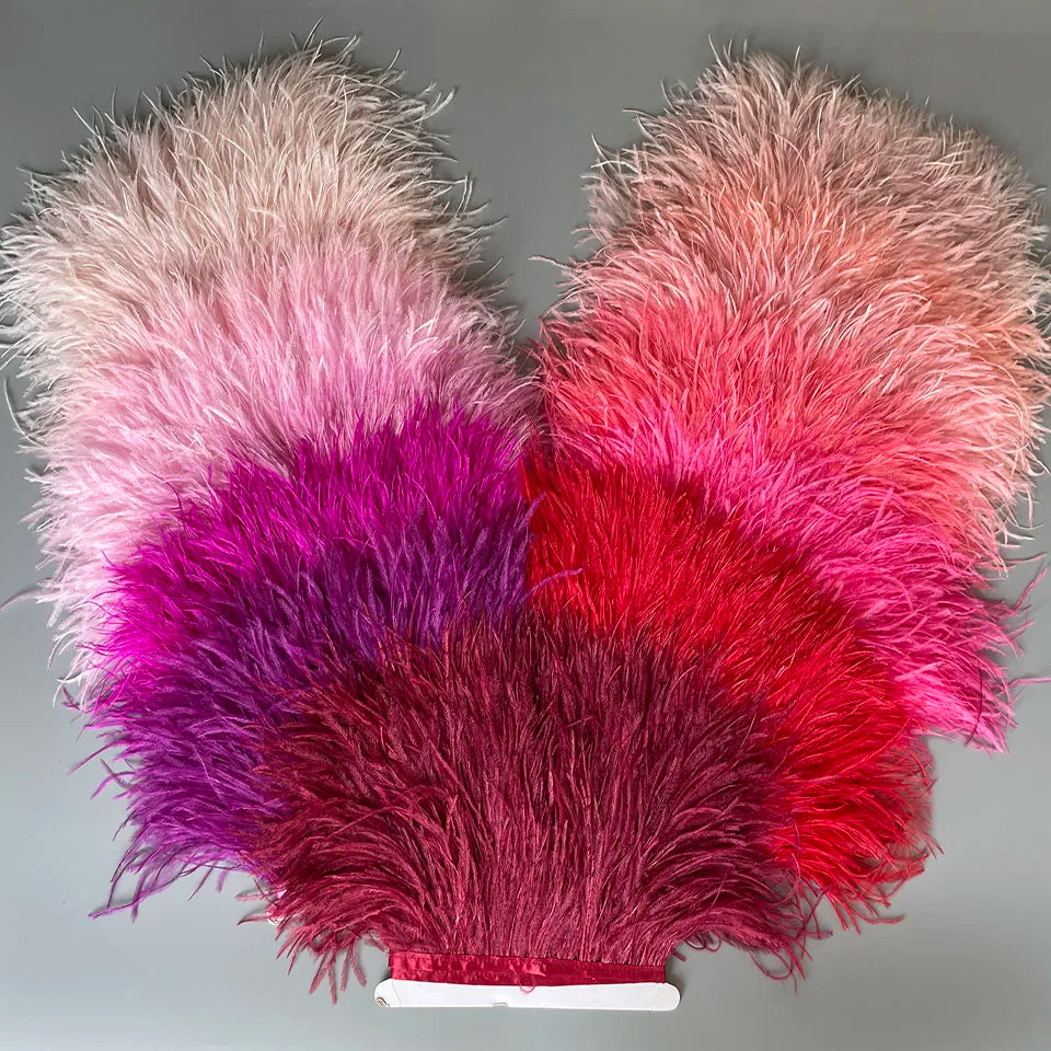 Ostrich Feathers Trim 10 Meter 13-18 CM Feather Plumes Ribbon Selvage For DIY Wedding Dress Decoration Crafts Accessories