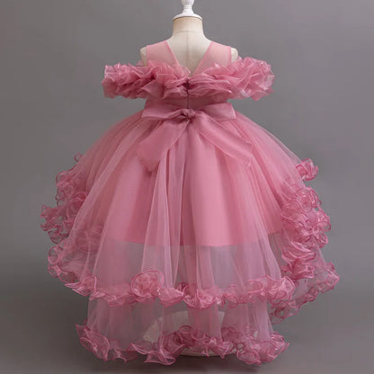 Girl Flower Princess Sequins Baby Wedding Christmas Party Tail Dress Birthday Party Wedding Flower Girl Sweet and Cute Dress